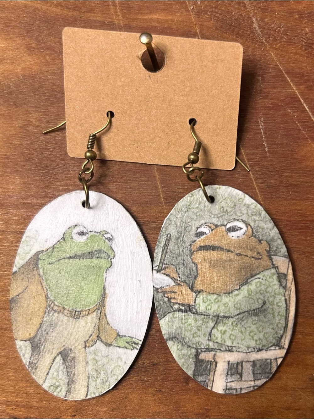 Upcycled Frog and Toad Drop Earrings